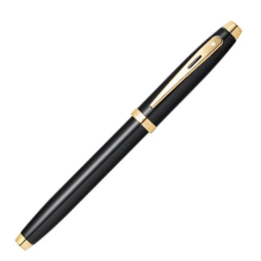 Sheaffer 100 Fountain Pen - Gloss Black with Gold Tone Trim - Fine - Image 2
