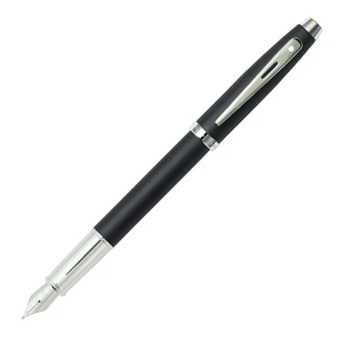 Sheaffer 100 Fountain Pen - Matte Black with Chrome Trim - Medium