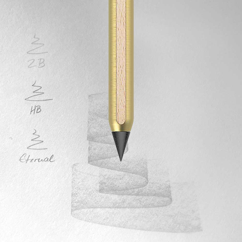 Stilform - Brass AEON Pencil - Graphite Tip - Brass (Radial Brushed) - Image 2