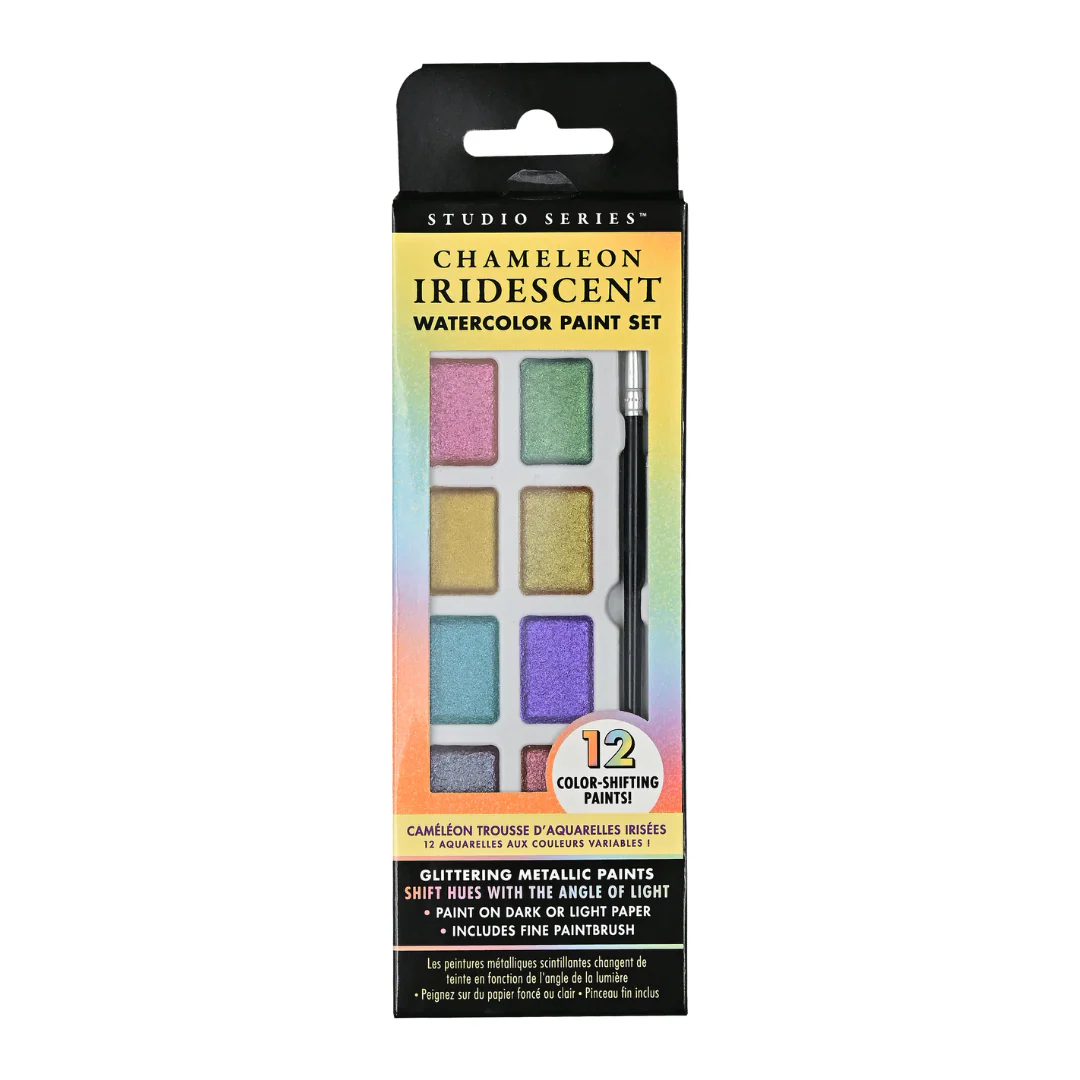 Peter Pauper Press - Studio Series - Watercolor Paint Set - Chameleon Iridescent - Set of 12