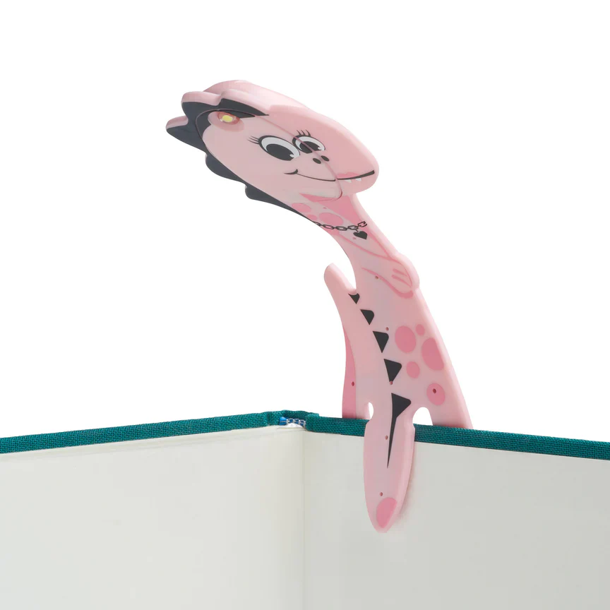 Thinking Gifts - LED Reading Light - Bookmark - Flexi Light Pals - Dinosaur Pink - Image 3