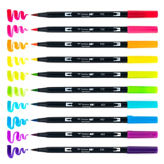 Tombow - Dual Brush Pen Set 10 - Bright - Image 2