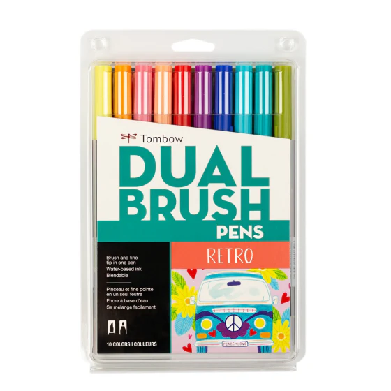 Tombow - Dual Brush Pen Set 10 - Retro