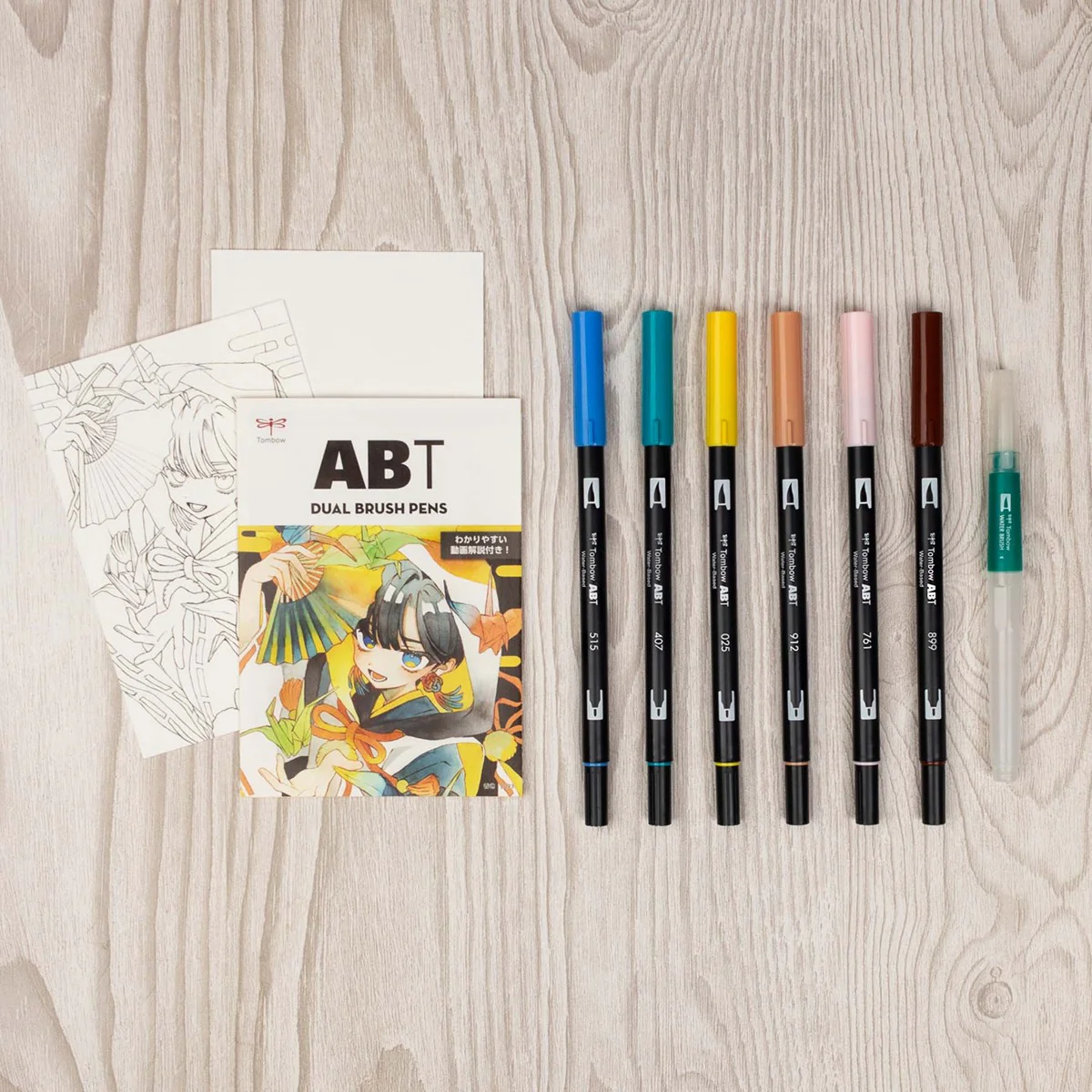 Tombow - Dual Brush Pen Set 6 - Manga Set - Bird - Image 3