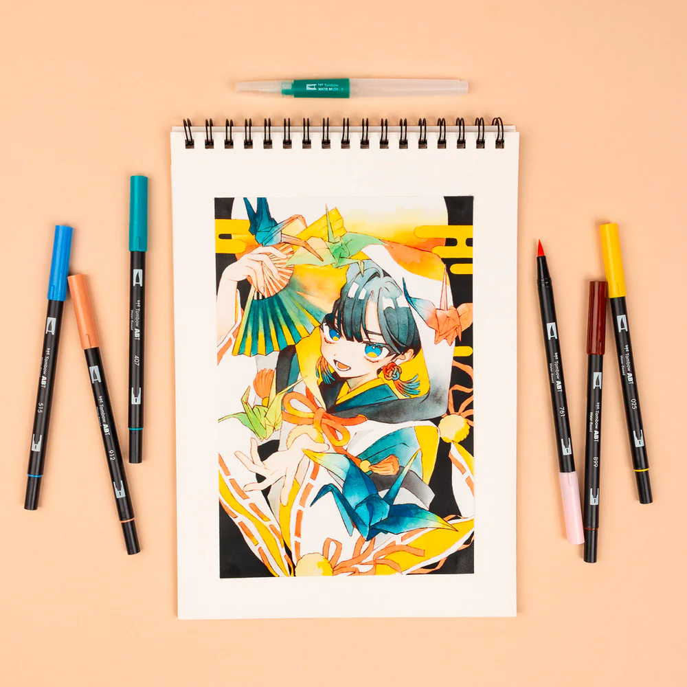 Tombow - Dual Brush Pen Set 6 - Manga Set - Bird - Image 4