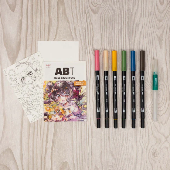 Tombow - Dual Brush Pen Set 6 - Manga Set - Flower - Image 3