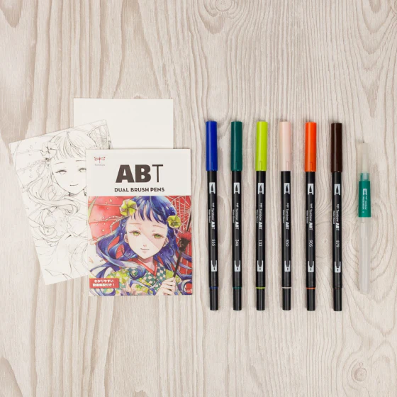 Tombow - Dual Brush Pen Set 6 - Manga Set - Wind - Image 3