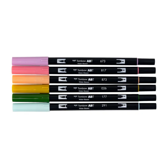 Tombow - Dual Brush Pen Set 6 - Teatime - Image 2