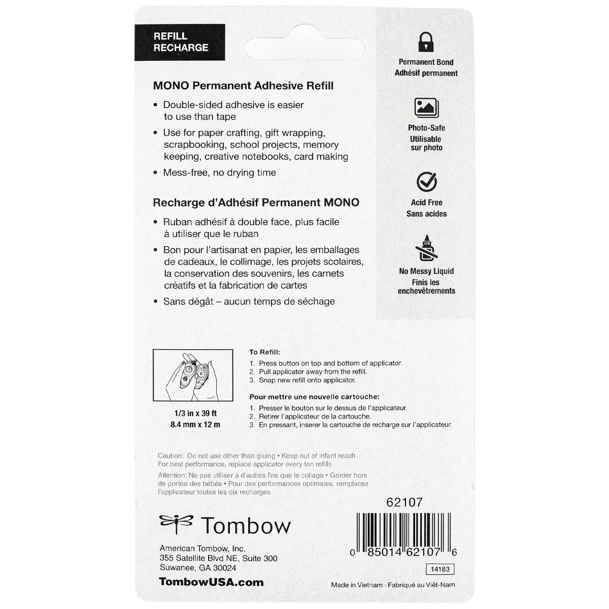 Tombow - MONO Adhesive Permanent Glue Tape - Refill - 1 Pack - Image 6