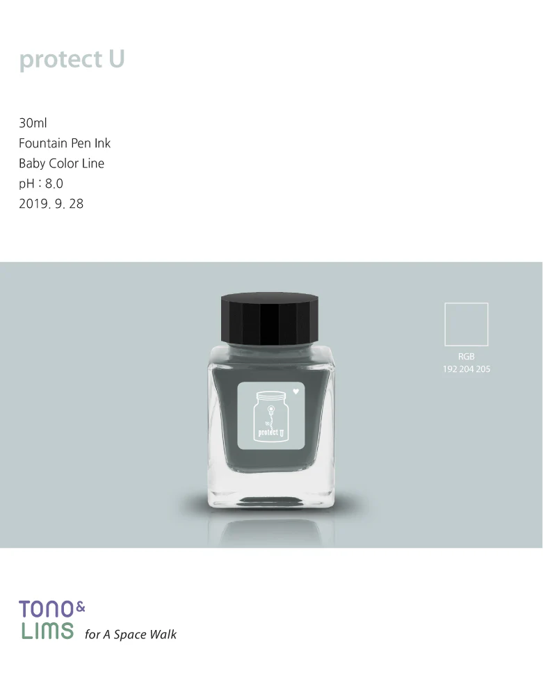 TONO & LIMS - 30ML Fountain Pen Ink - Baby Color Line - Protect U - Image 3