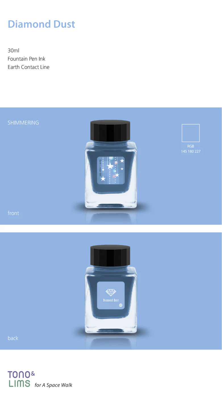 TONO & LIMS - 30ML Fountain Pen Ink - Earth Contact Line - Diamond Dust (Shimmer) - Image 5