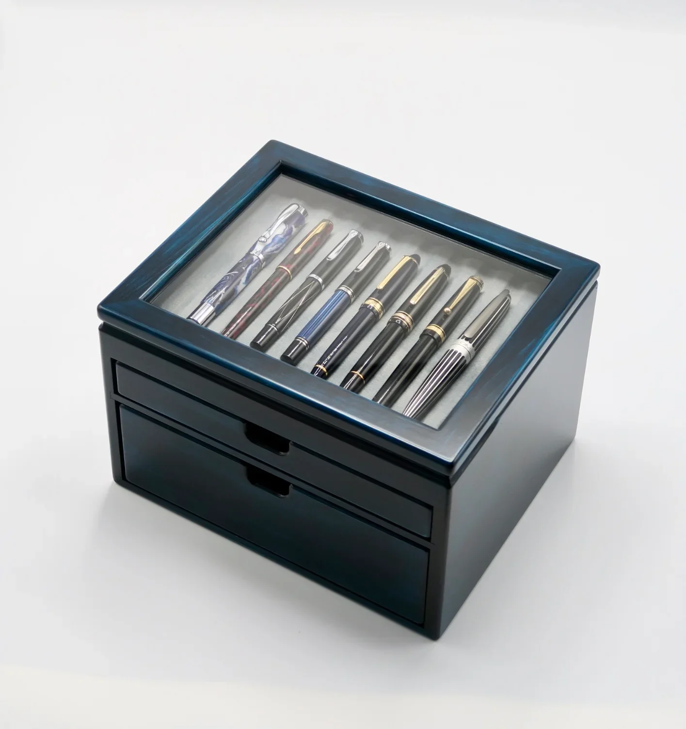 Toyooka Craft - Hinoki Blue Fountain Pen Box - Image 6