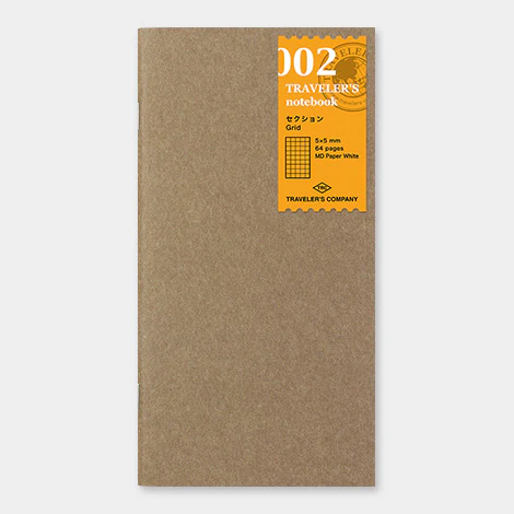 Traveler's Notebook - 002 Grid Notebook - Regular Size
