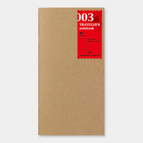 Traveler's Notebook - 003 Blank Notebook Refill - Regular Size