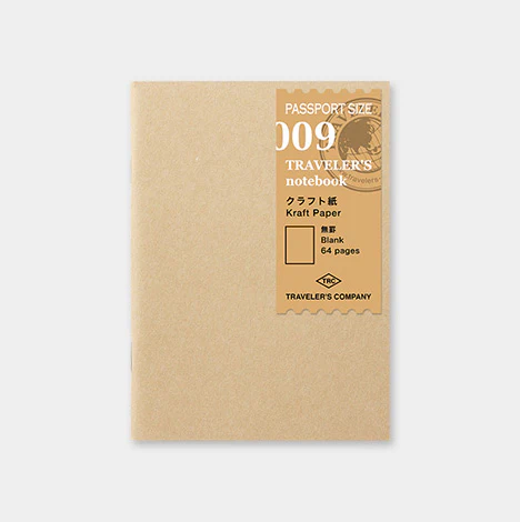 Traveler's Notebook - 009 Kraft Paper Blank - Passport Size
