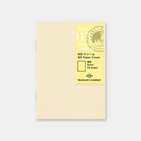 Traveler's Notebook - 013 MD Paper Cream Blank - Passport Size