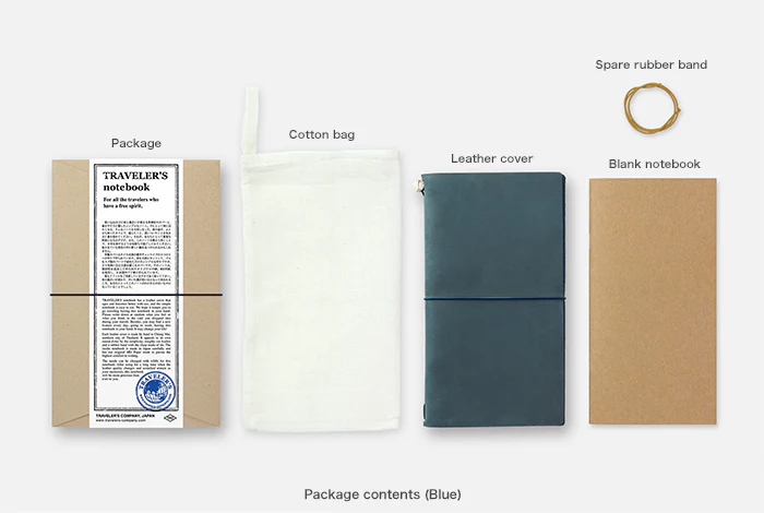 Traveler's Notebook - Starter Kit Leather Cover - Blue - Regular Size - Image 2