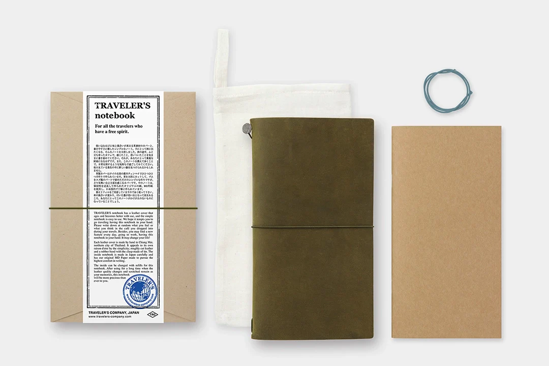 Traveler's Notebook - Starter Kit Leather Cover - Olive - Regular Size - Image 2