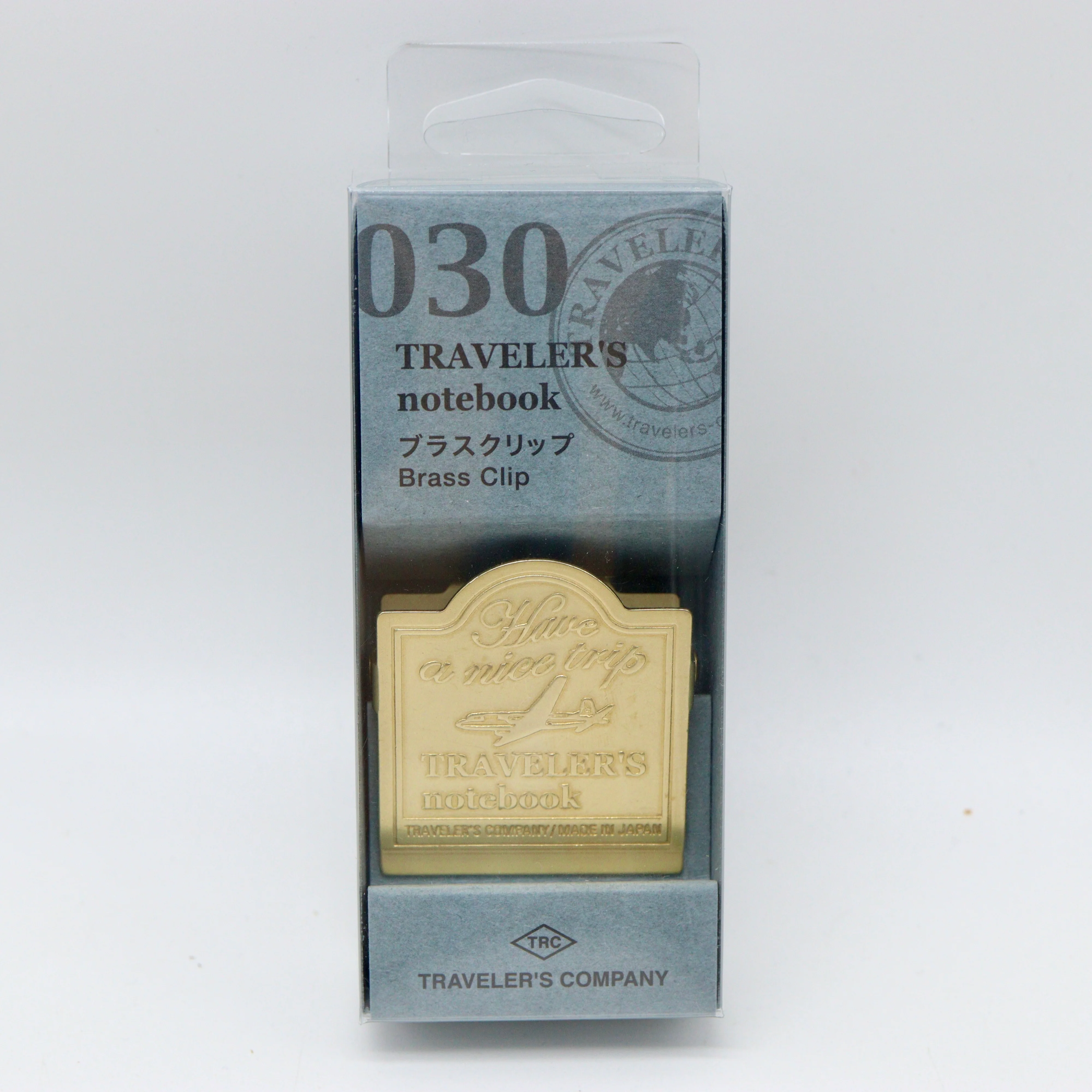 Traveler's Notebook - 030 Brass Clip - Regular or Passport Size - Airplane