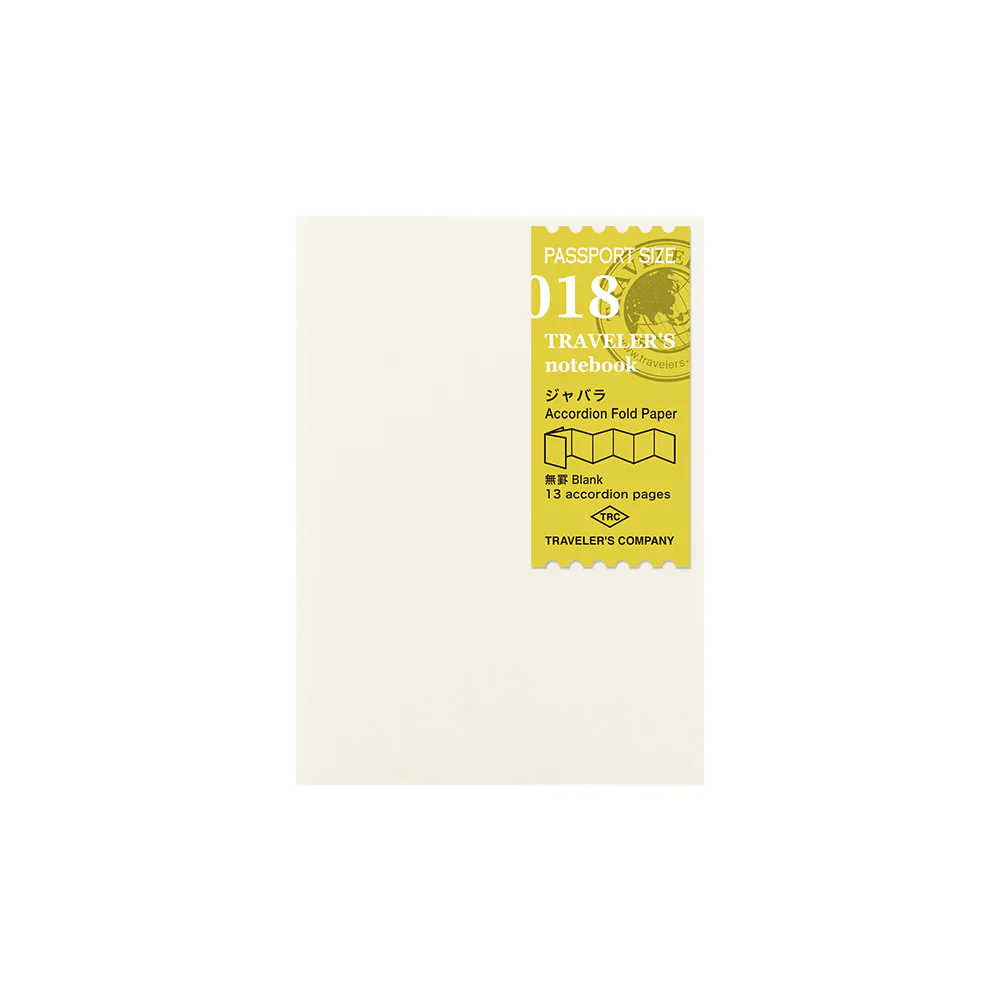Traveler's Notebook - 018 Refill Accordion Fold Paper - Passport Size