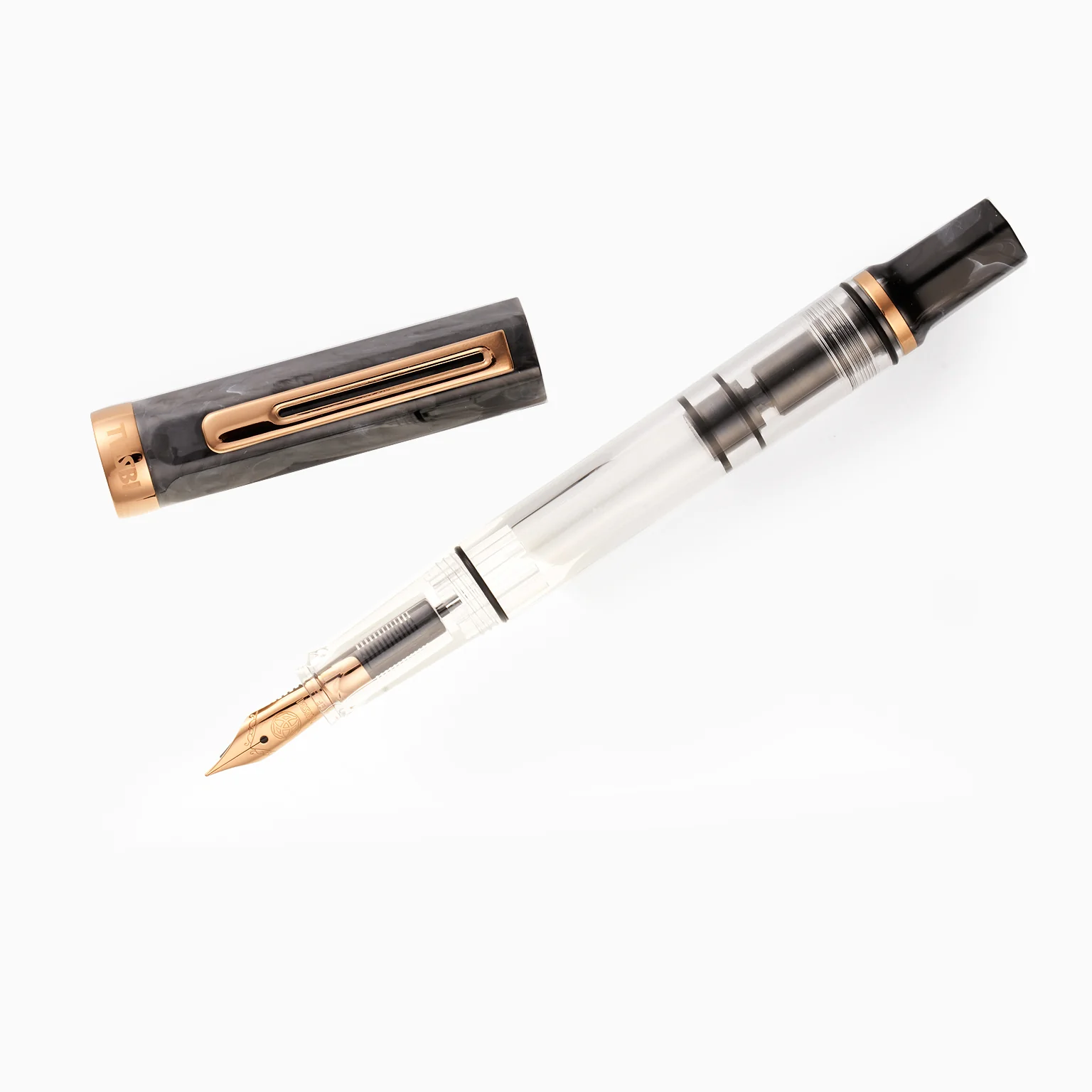 TWSBI - Eco Fountain Pen | Black Marble with Bronze Trim