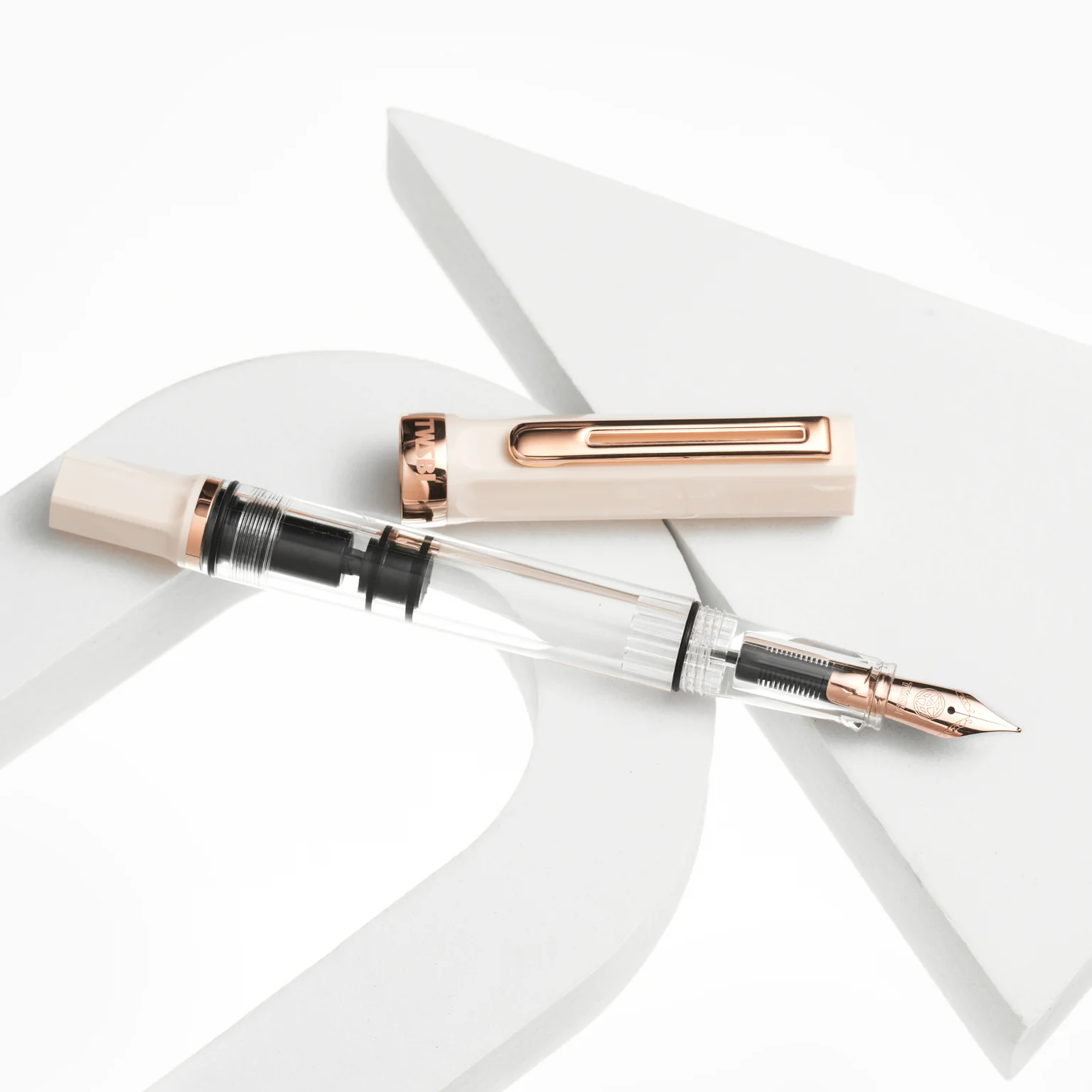 TWSBI - ECO - Fountain Pen - Creme with Rose Gold Trim - Image 2