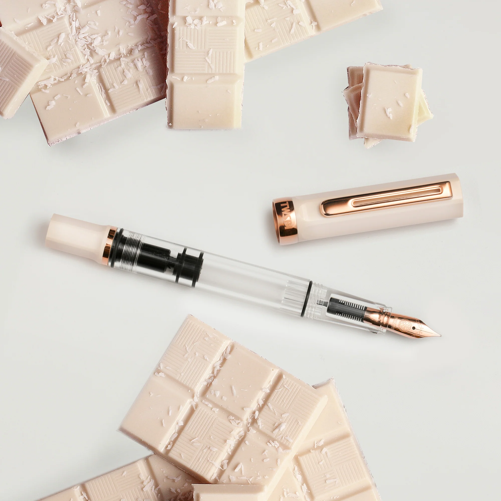 TWSBI - ECO - Fountain Pen - Creme with Rose Gold Trim - Image 3