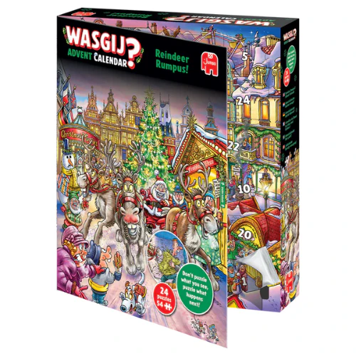 Wasgij -  Advent Calendar - Reindeer Rumpus - 24 Puzzles of 54 Pieces - Image 2