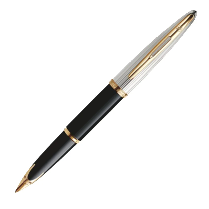 WATERMAN - Carene Deluxe Fountain Pen - Black and Silver GT - Fine Nib