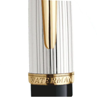 WATERMAN - Carene Deluxe Fountain Pen - Black and Silver GT - Fine Nib - Image 4