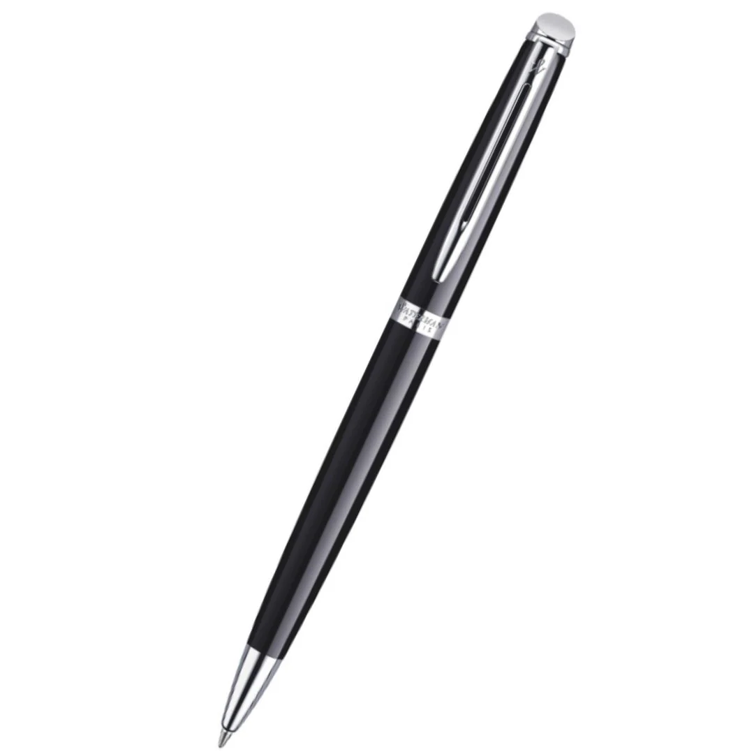WATERMAN Hémisphère Ballpoint Pen - Black Lacquer with Chrome Trim
