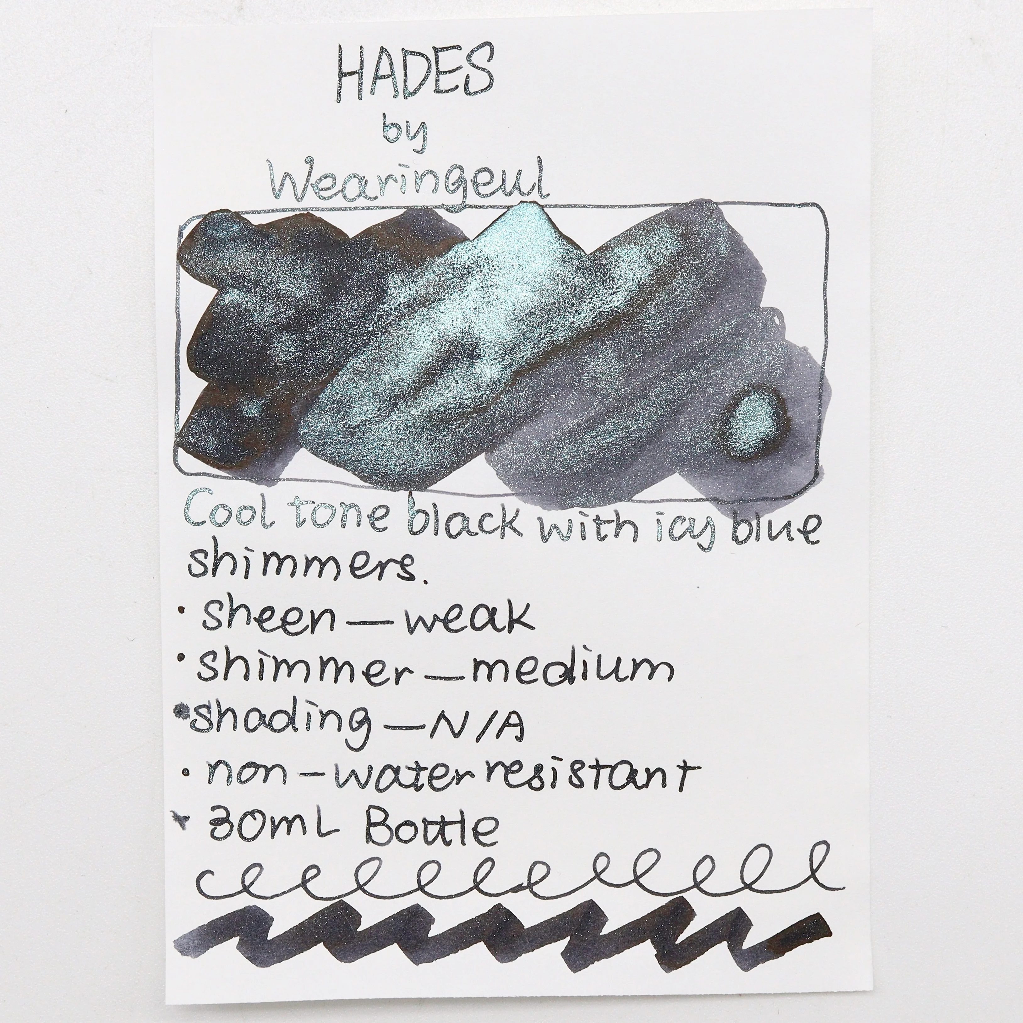 Wearingeul -  Fountain Pen Ink 30ml - Hades (World Myth Ink - Greek and Roman) - Image 4