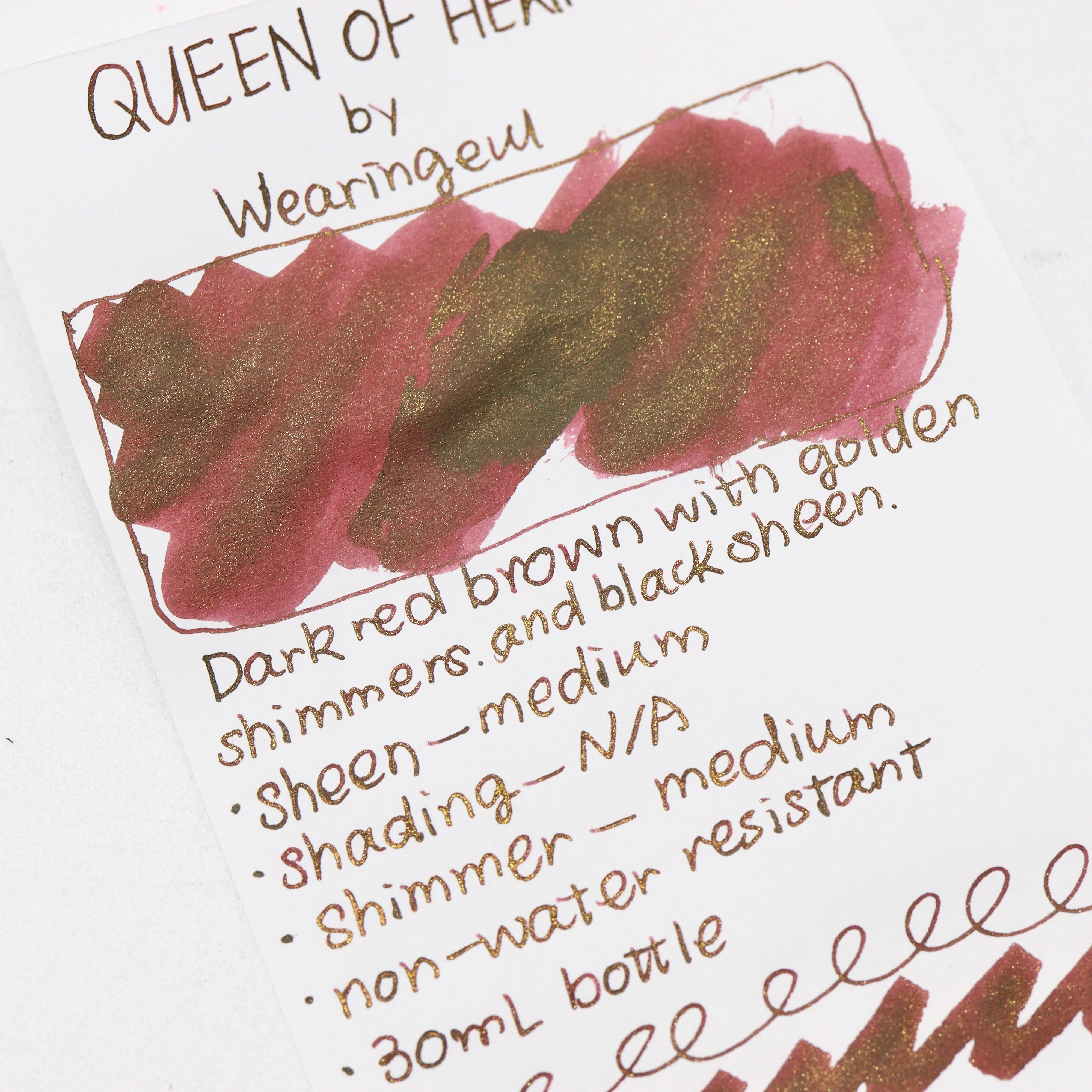 Wearingeul - Fountain Pen Ink 30ml - Queen of Hearts (Alice's Adventures in Wonderland) - Image 3