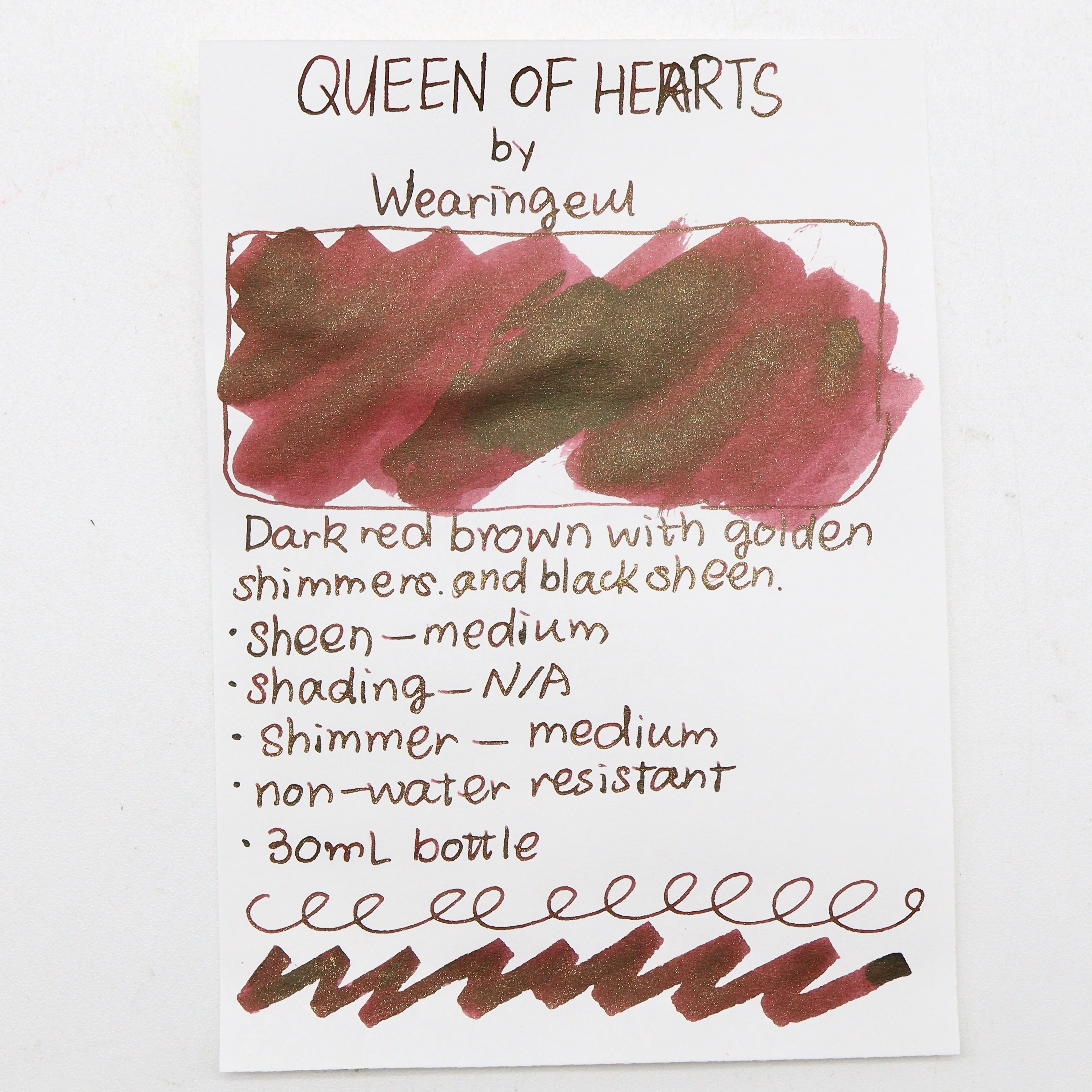 Wearingeul - Fountain Pen Ink 30ml - Queen of Hearts (Alice's Adventures in Wonderland) - Image 4