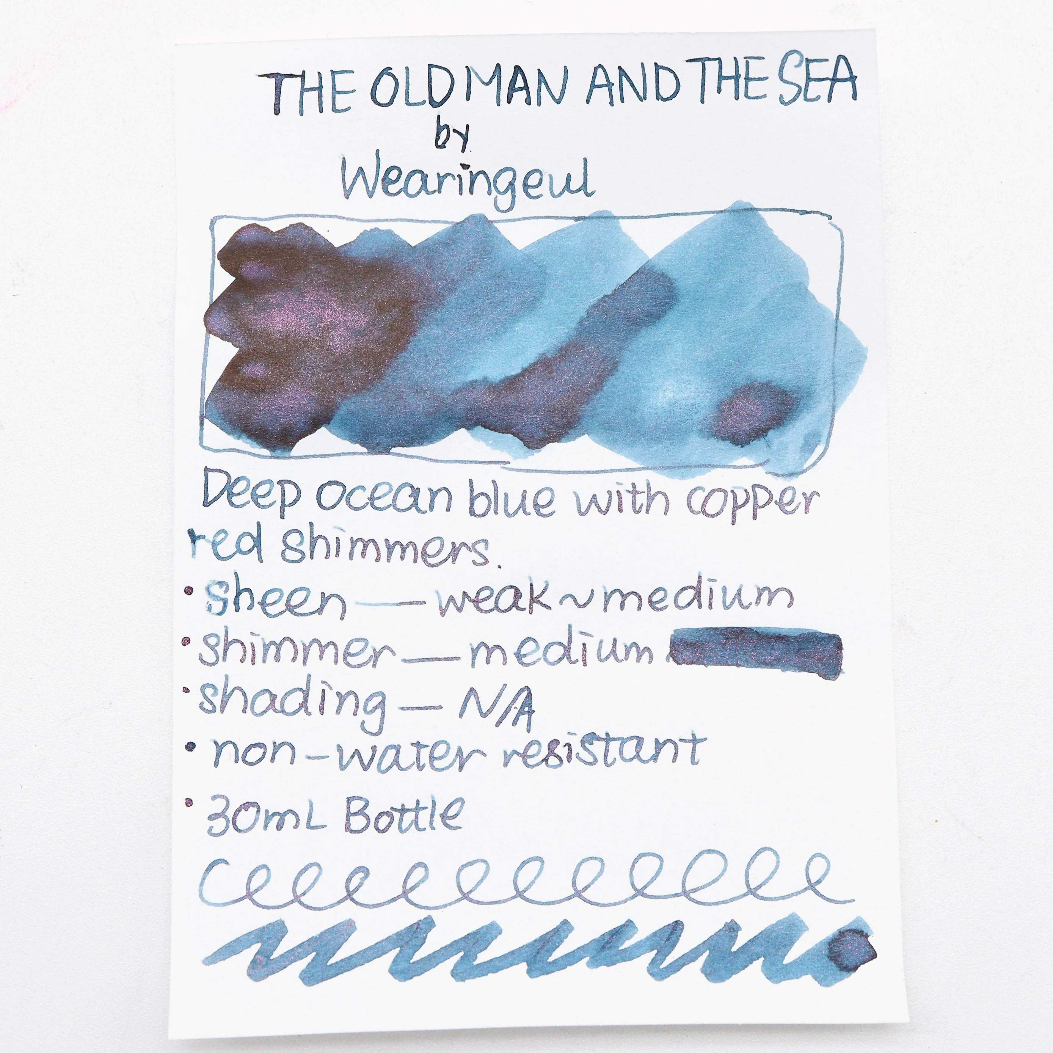 Wearingeul - Fountain Pen Ink 30ml - The Old Man and the Sea (by Ernest Hemingway) - Image 3