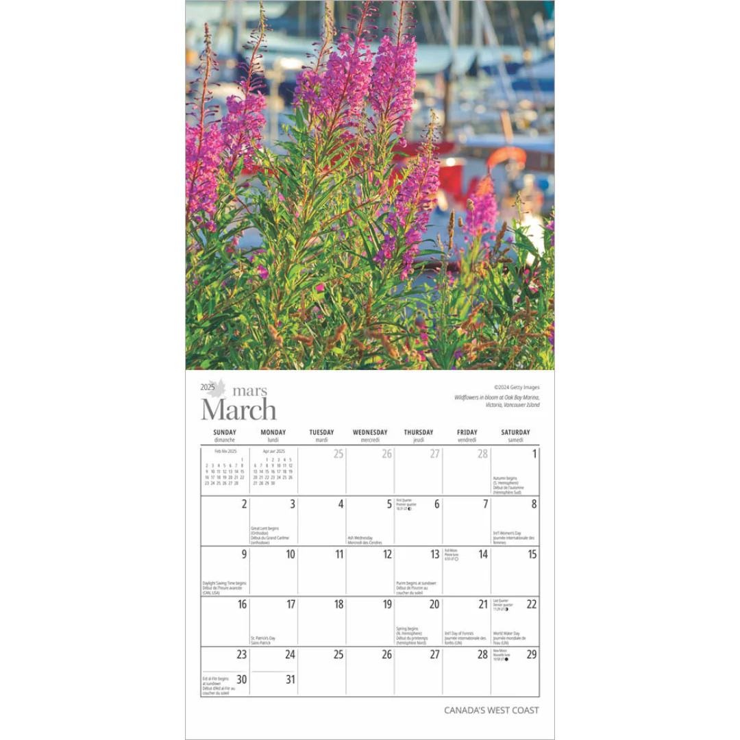 WYMAN - 2025 WALL CALENDAR - MINI 7x7 - 16 MONTHS - CANADA'S WEST COAST - Image 3