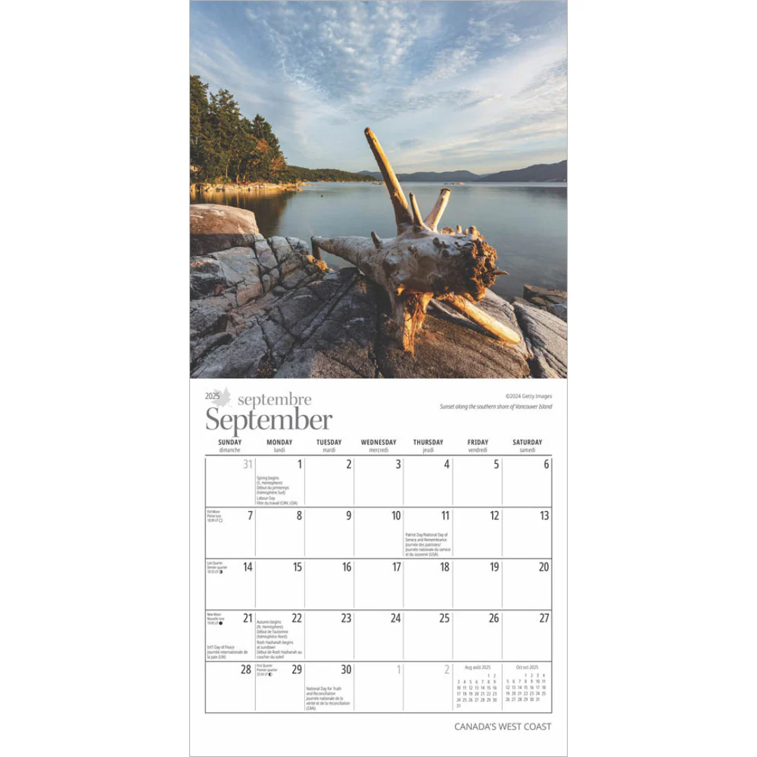 WYMAN - 2025 WALL CALENDAR - MINI 7x7 - 16 MONTHS - CANADA'S WEST COAST - Image 4