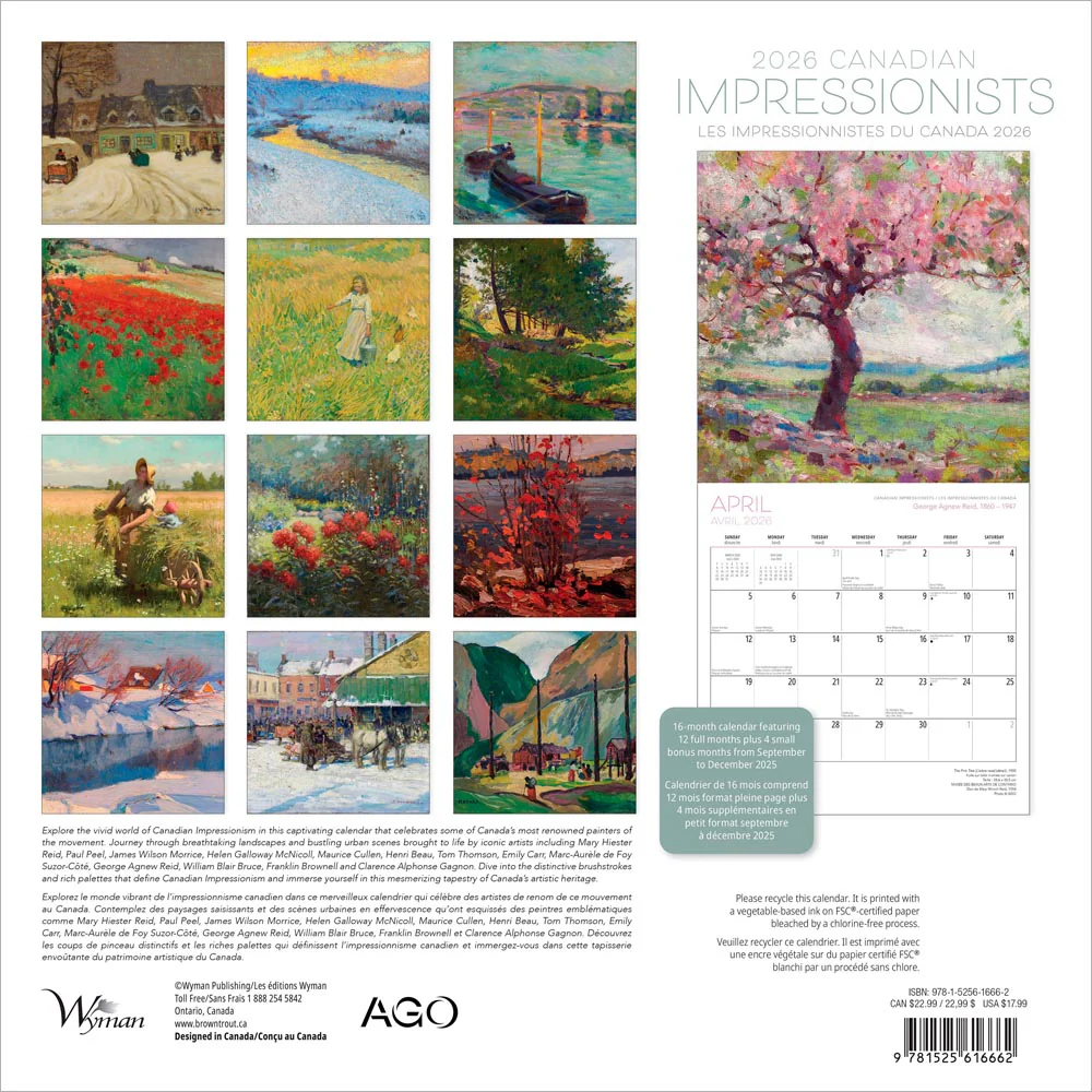 Wyman - 2026 Calendar - Canadian Impressionists - Image 2