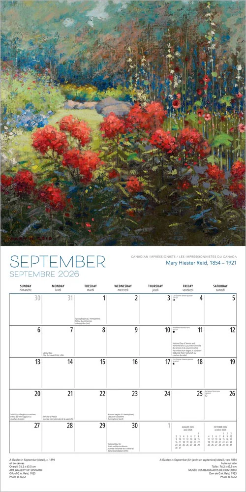 Wyman - 2026 Calendar - Canadian Impressionists - Image 3