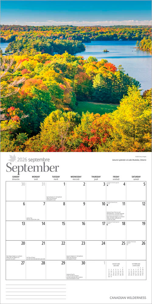 Wyman - 2026 Calendar - Canadian Wilderness - Image 3