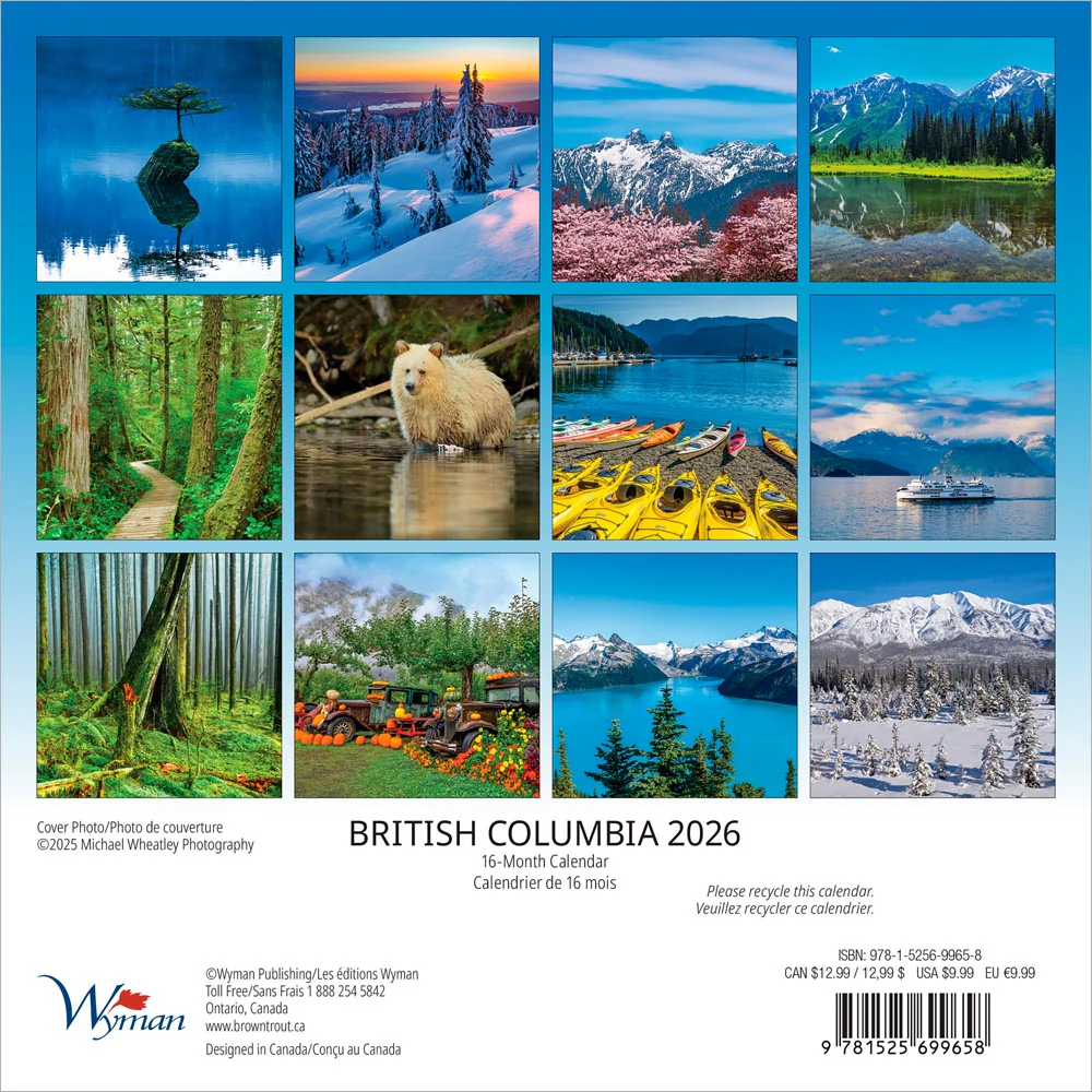 Wyman - 2026 Mini Calendar - British Columbia - Image 2
