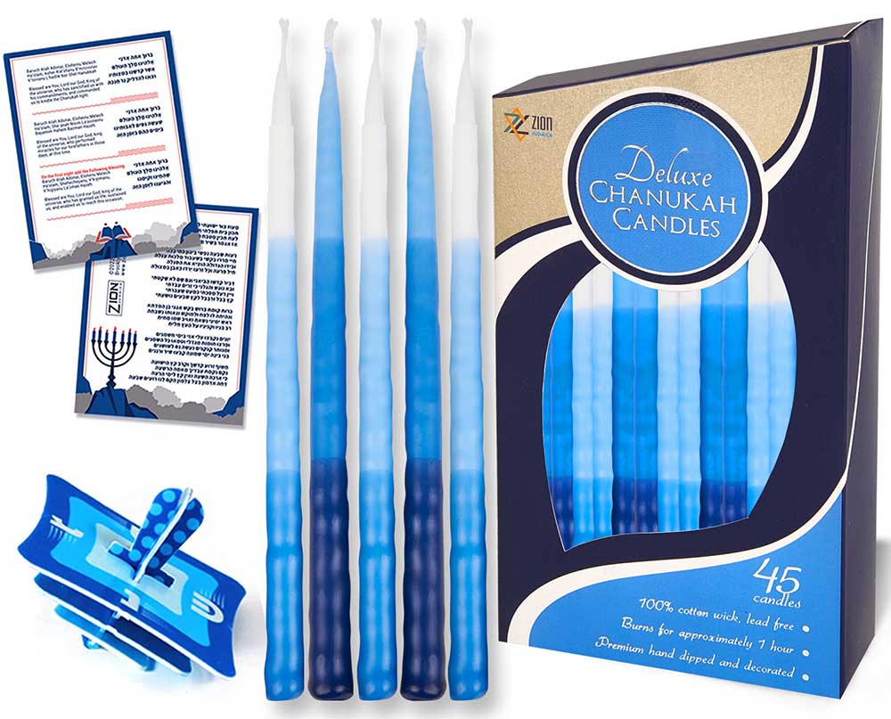 ZION DELUXE CHANUKAH CANDLES 45 PCS